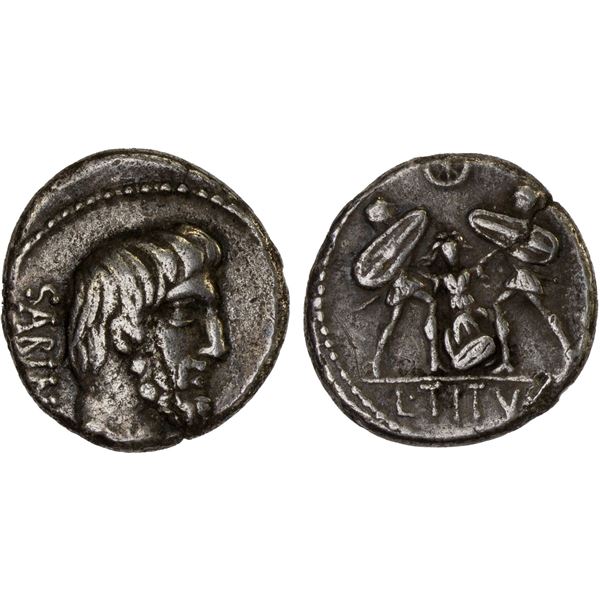 ROMAN REPUBLIC: L. Titurius Sabinus, AR denarius (3.73g), Rome, 89 BC, VF