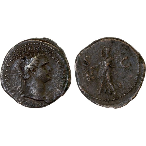 ROMAN EMPIRE: Domitian, 81-96 AD, AE as (11.62g), Rome, 85 AD, VF