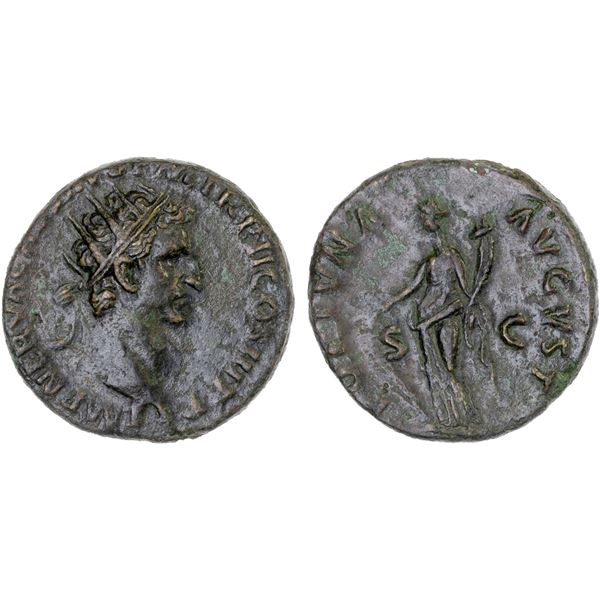 ROMAN EMPIRE: Nerva, 96-98 AD, AE dupondius (11.91g), Rome, 97 AD, VF