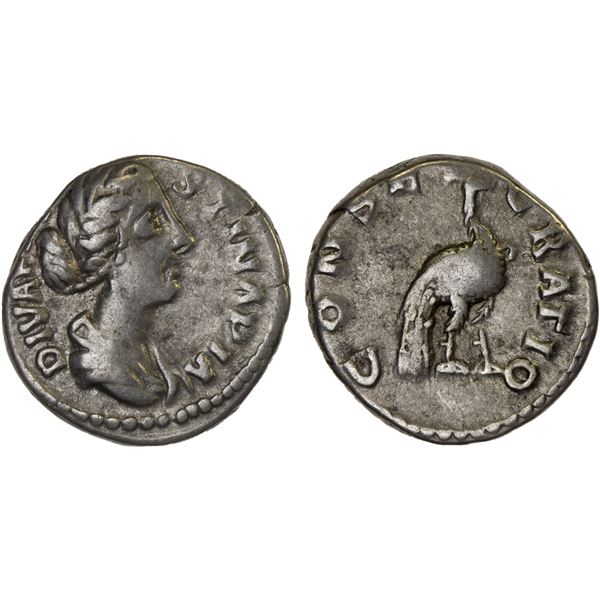 ROMAN EMPIRE: Diva Faustina Junior, died 175 AD, AR denarius (3.56g), Rome, 176-180 AD, F-VF