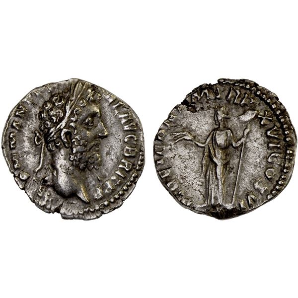 ROMAN EMPIRE: Commodus, 177-192 AD, AR denarius (2.72g), Rome, 190 AD, Choice VF