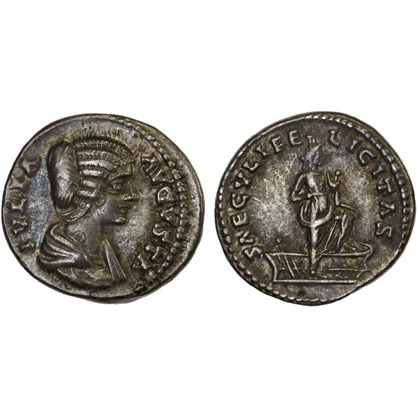 ROMAN EMPIRE: Julia Domna, augusta, 193-211 AD, AR denarius (3.50g), Laodicea ad Mare, 196-211 AD, V