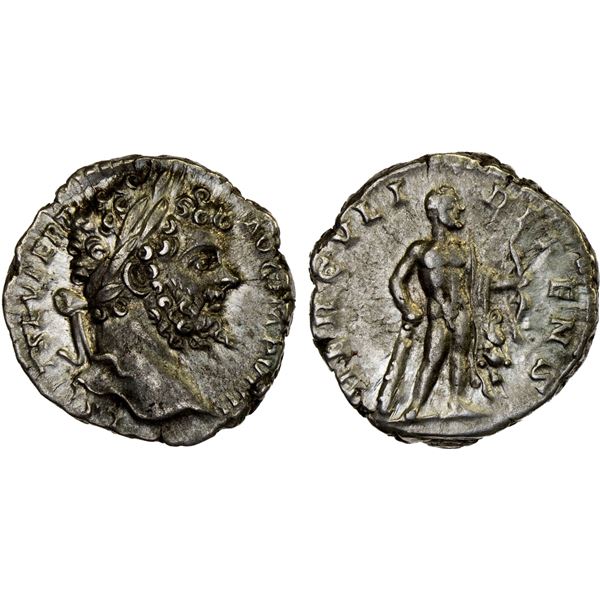 ROMAN EMPIRE: Septimius Severus, 193-211 AD, AR denarius (3.06g), Rome, 197 AD, Choice VF