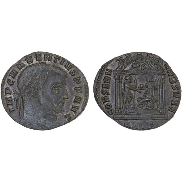 ROMAN EMPIRE: Maxentius, 306-312 AD, AE26 (6.77g), Aquileia, 307 AD, VF-XF