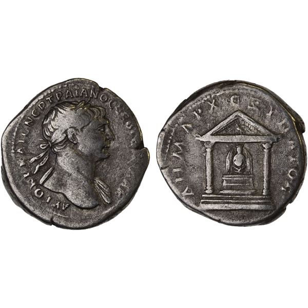 ROMAN PROVINCIAL, ARABIA: Trajan, 98-117 AD, AR tridrachm (10.43g), 112-114 AD, F-VF