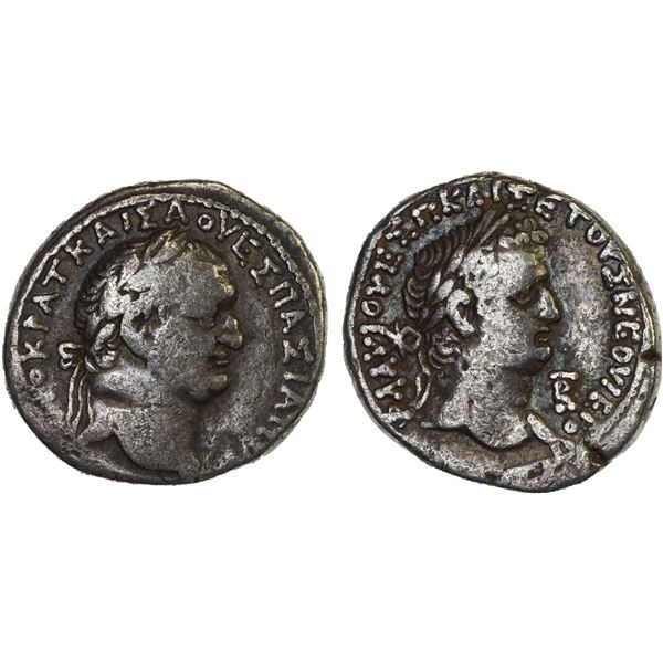ROMAN PROVINCIAL, SYRIA: Antioch, Vespasian, 69-79 AD, AR tetradrachm (14.10g), year 2 (69/70 AD), F