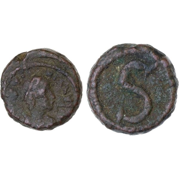 BYZANTINE EMPIRE: Justinian I, 527-565, AE 6 nummi (3.55g), Alexandria, F-VF