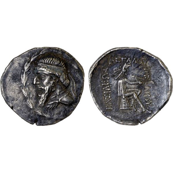 PARTHIAN KINGDOM: Mithradates I, ca. 171-138 BC, AR drachm (2.77g), Nisa, VF