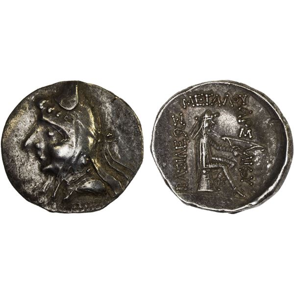 PARTHIAN KINGDOM: Mithradates I, ca. 171-138 BC, AR drachm (4.06g), Hekatompylos, VF