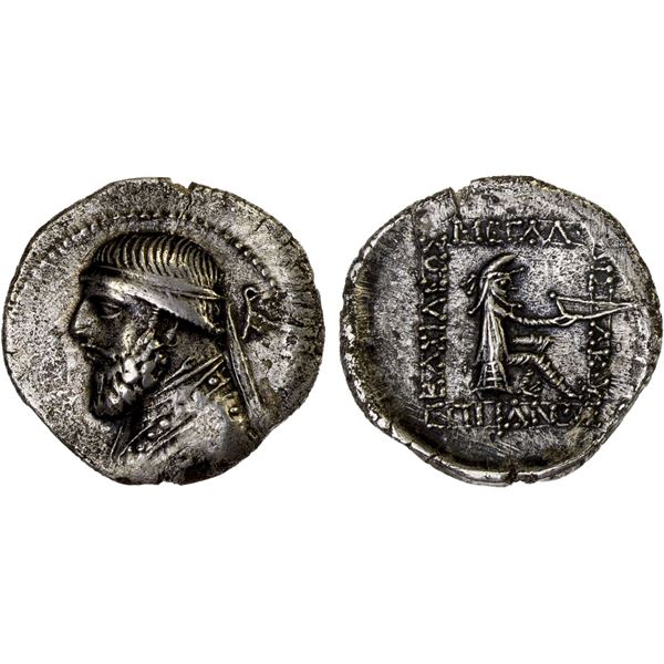 PARTHIAN KINGDOM: Mithradates II, ca. 123-88 BC, AR drachm (3.86g), Rhagai, VF