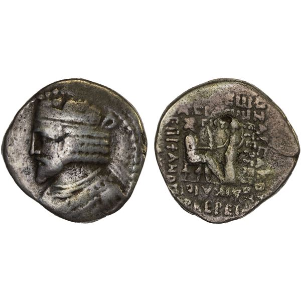 PARTHIAN KINGDOM: Vardanes I, ca. 40-45 AD, AR tetradrachm (11.14g), Seleukeia on the Tigris, Hyperb