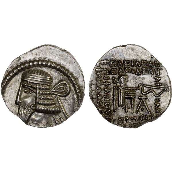 PARTHIAN KINGDOM: Vologases I, ca. 51-78 AD, AR drachm (3.64g), Ekbatana, AU