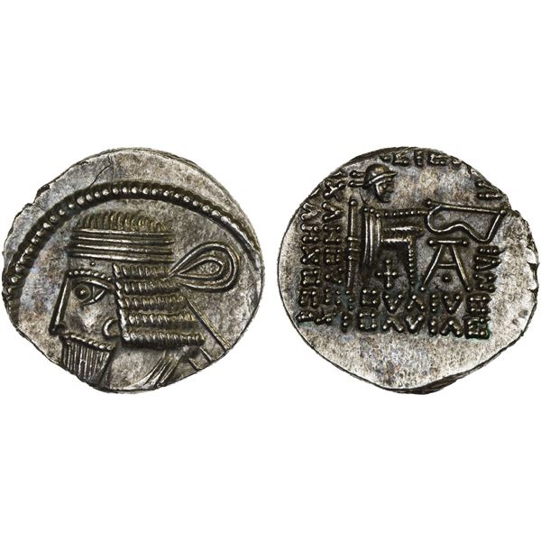 PARTHIAN KINGDOM: Vologases I, ca. 51-78 AD, AR drachm (3.64g), Ekbatana, XF-AU