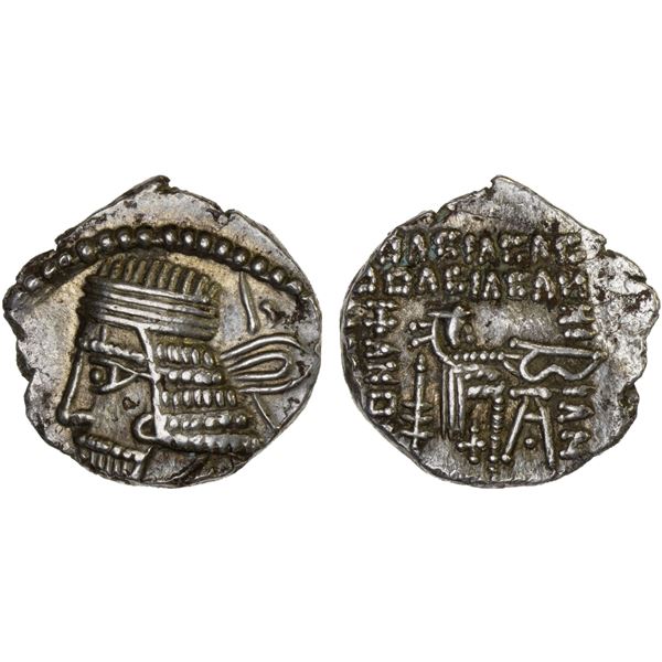 PARTHIAN KINGDOM: Vologases I, ca. 51-78 AD, AR drachm (3.66g), Ekbatana, XF