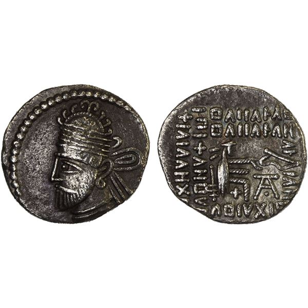 PARTHIAN KINGDOM: Pakores II, 78-105 AD, AR drachm (3.37g), Ekbatana, VF