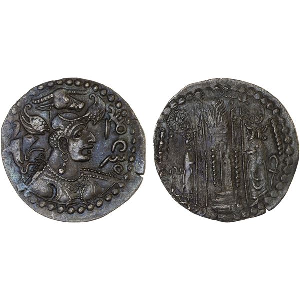 NEZAK HUNS: 'Napki Malka' series, 475-550, BI drachm (3.27g), VF-XF