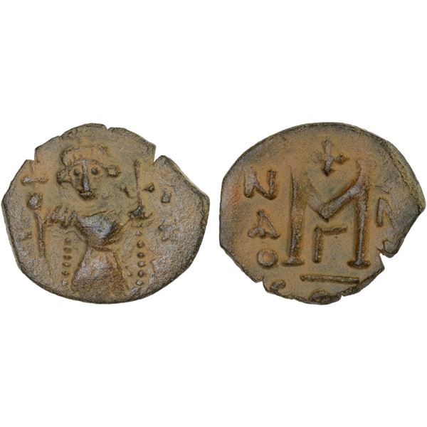 ARAB-BYZANTINE: Standing Emperor, ca. 655-670, AE fals (3.92g), VF-XF