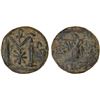 Image 1 : ARAB-BYZANTINE: Standing Emperor, ca. 660s-680s, AE fals (2.35g), Dimashq, VF