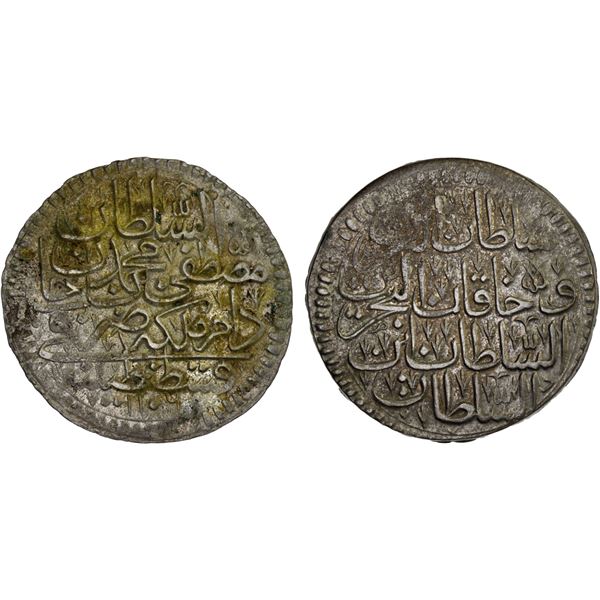 OTTOMAN TURKEY: Mustafa II, 1695-1703, AR kurush (40 para) (19.53g), Kostantiniye, AH1106, VF-XF