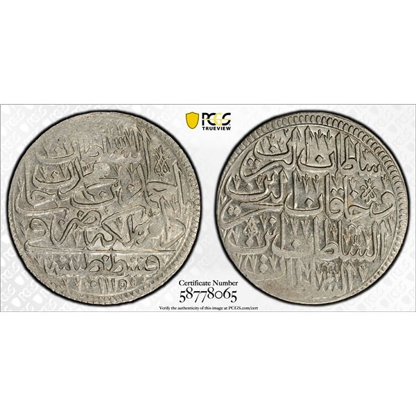 OTTOMAN TURKEY: Ahmed III, 1703-1730, AR zolota (30 para), Kostantiniye, AH1115, PCGS MS62