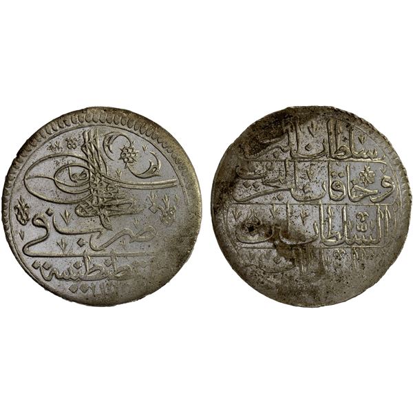 OTTOMAN TURKEY: Ahmed III, 1703-1730, AR kurush, Kostantiniye, AH1115, AU