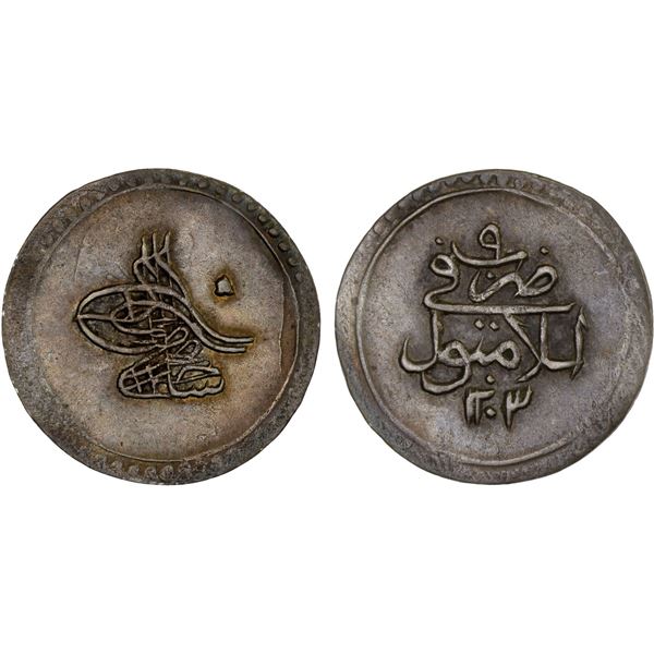 OTTOMAN TURKEY: Selim III, 1789-1807, AR 5 para (1.33g), Islambul, AH1203 year 9, XF