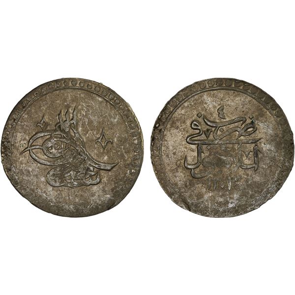 OTTOMAN TURKEY: Selim III, 1789-1807, AR 2 piastres (80 para) (25.20g), Islambul, AH1203 year 4, XF
