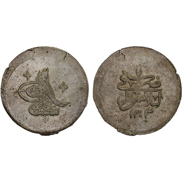 OTTOMAN TURKEY: Selim III, 1789-1807, AR 2 piastres (80 para) (25.58g), Islambul, AH1203 year 7, XF-