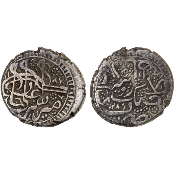 AFGHANISTAN: BARAKZAI: Sher 'Ali, 1863-1879, AR rupee (9.16g), Kabul, AH1286//1286, VF