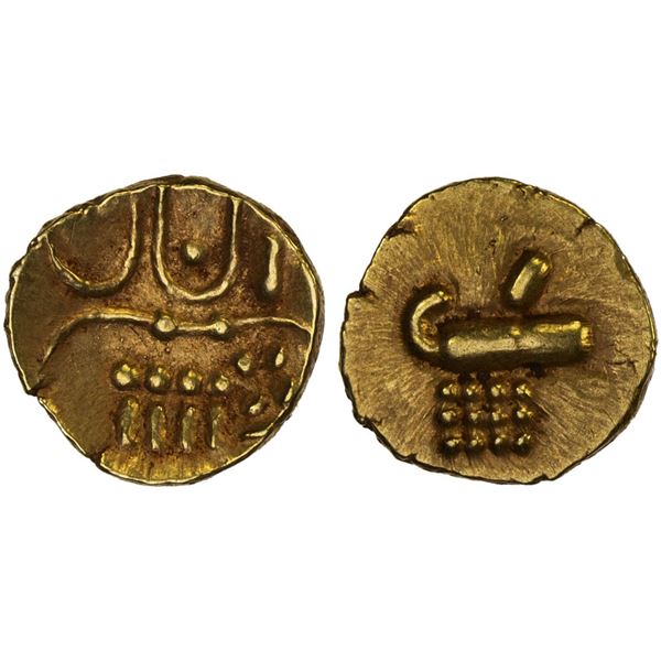 SOUTH INDIA: Anonymous, ca. 17th/19th century, AV fanam (0.38g), XF-AU