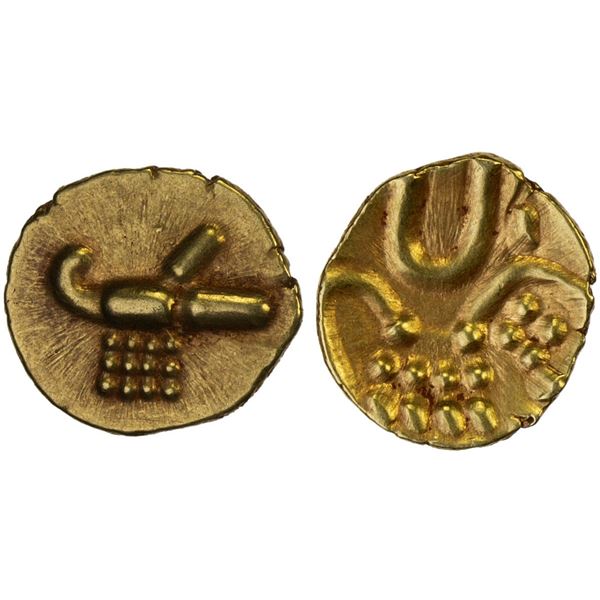 SOUTH INDIA: Anonymous, ca. 17th/19th century, AV fanam (0.40g), XF-AU