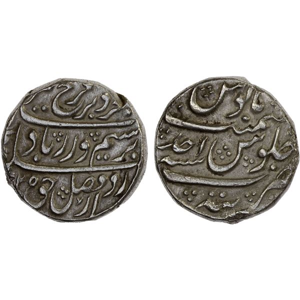 MUGHAL: Farrukhsiyar, 1713-1719, AR rupee (11.47g), Tatta, AH(11)25 year one (ahad), XF