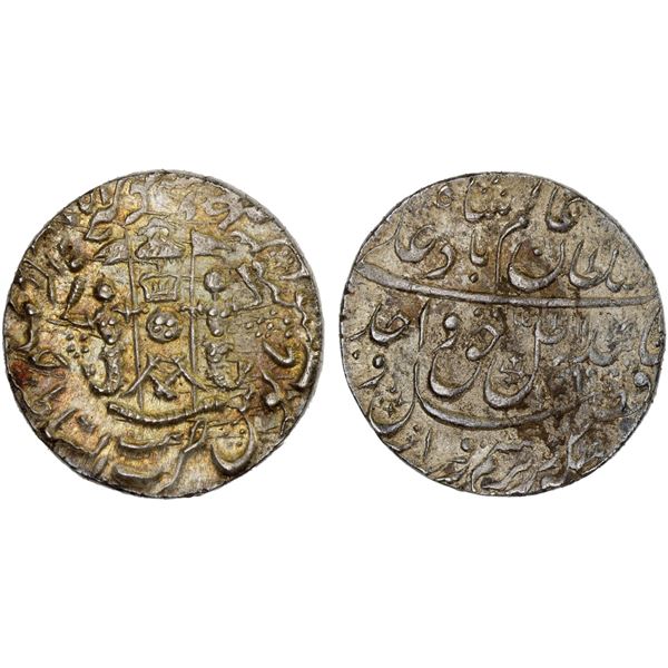 AWADH: Wajid Ali Shah, 1847-1856, AR rupee (11.12g), Lucknow, AH1269 year 6, Unc