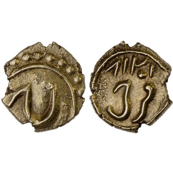 MYSORE: Tipu Sultan, 1782-1799, AV fanam (0.37g), Farrukhi, AM1218, XF-AU