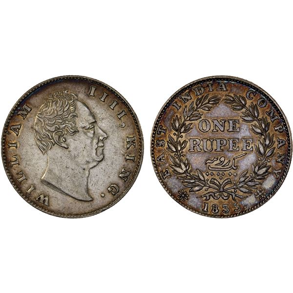 BRITISH INDIA: William IV, 1830-1837, AR rupee, 1835(c), VF-XF
