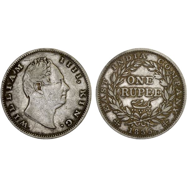 BRITISH INDIA: William IV, 1830-1837, AR rupee, 1835(c), VF