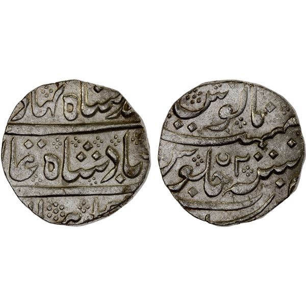 FRENCH INDIA: AR rupee (11.32g), Arkat, year 2, AU
