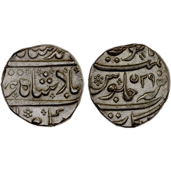 FRENCH INDIA: AR rupee (11.41g), Arkat, year 29, AU