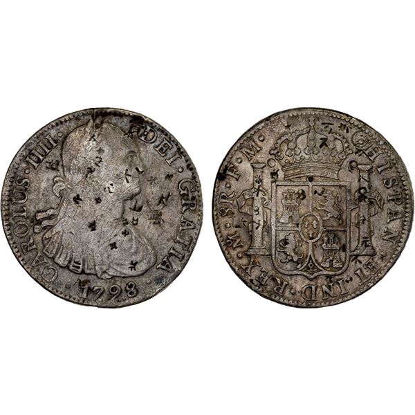CHINA: CHOPMARKED COINS: MEXICO: Carlos IV, 1788-1808, AR 8 reales, 1798-Mo, VF-XF
