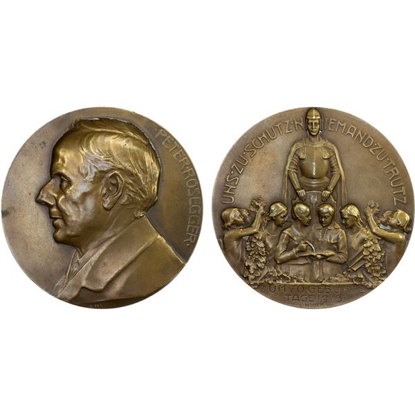 AUSTRIA: AE medal (85.47g), 1918, AU