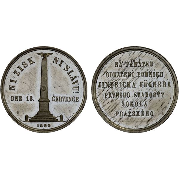 BOHEMIA: white metal medal (10.07g), 1869, Unc
