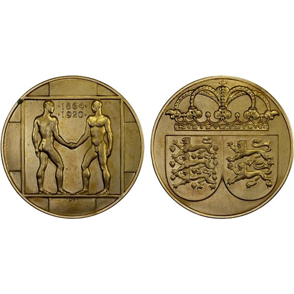 DENMARK: medal (57.11g), 1920, Unc
