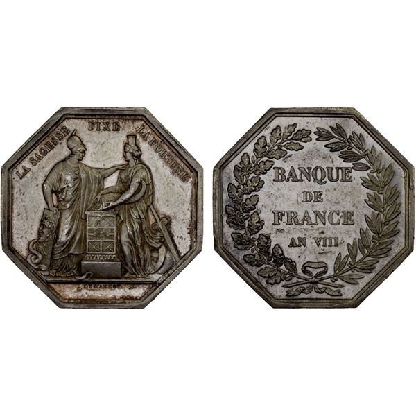 FRANCE: AR jeton (21.79g), year VIII (1800), AU