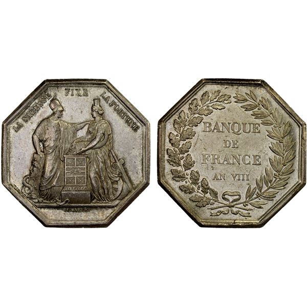 FRANCE: AR jeton (23.53g), year VIII (1800), XF
