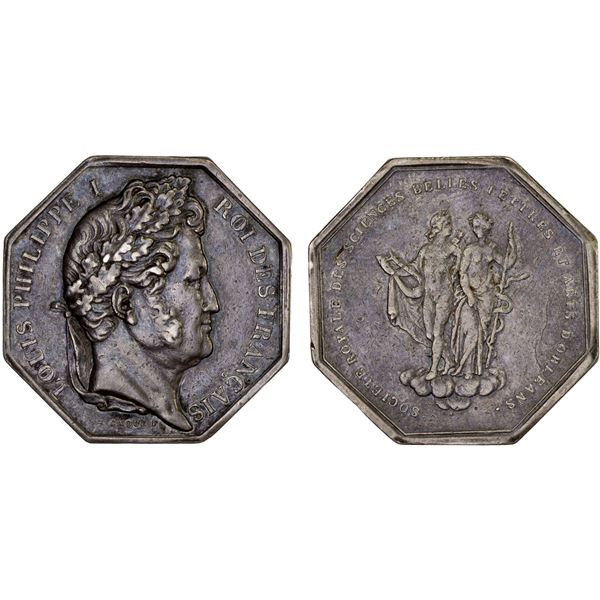 FRANCE: Louis Philippe I, 1830-1848, AR jeton (12.58g), VF