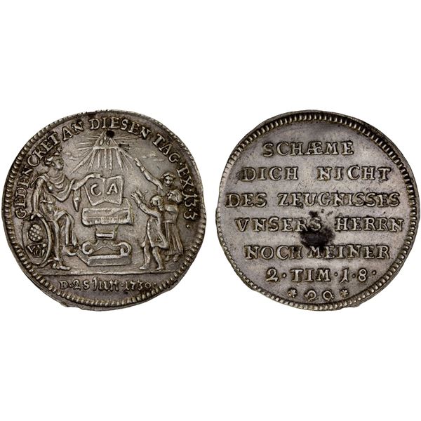AUGSBURG: Free Imperial City, AR ducat (2.69g), 1730, XF