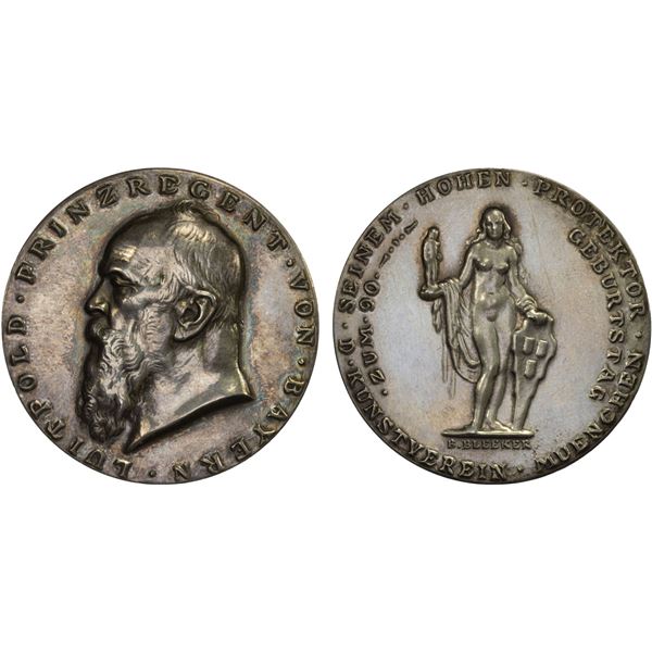 BAVARIA: Otto, 1886-1913, AR medal (24.83g), ND (1911), XF