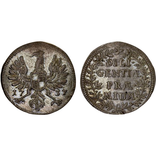 BRANDENBURG-ANSBACH: AR medal (1.74g), 1737, AU
