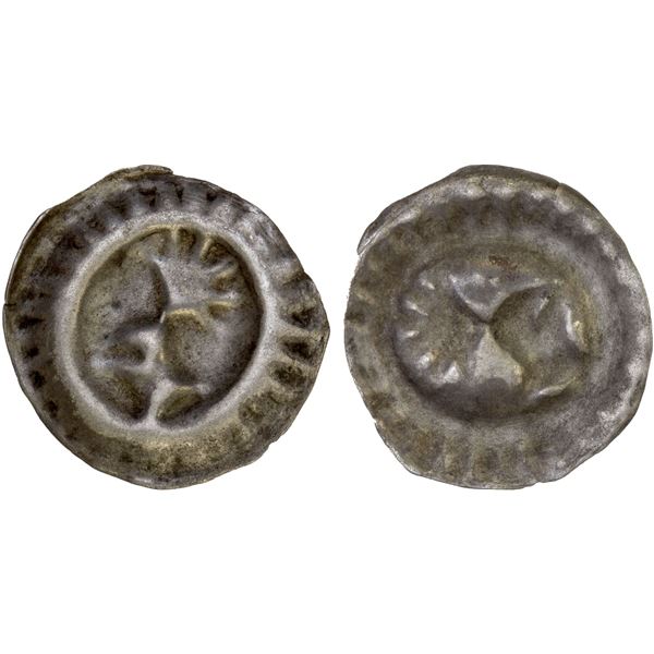 BRANDENBURG-PRUSSIA: Friedrich II, 1440-1471, AE denier bracteate (0.28g), Frankfurt an der Oder, VF