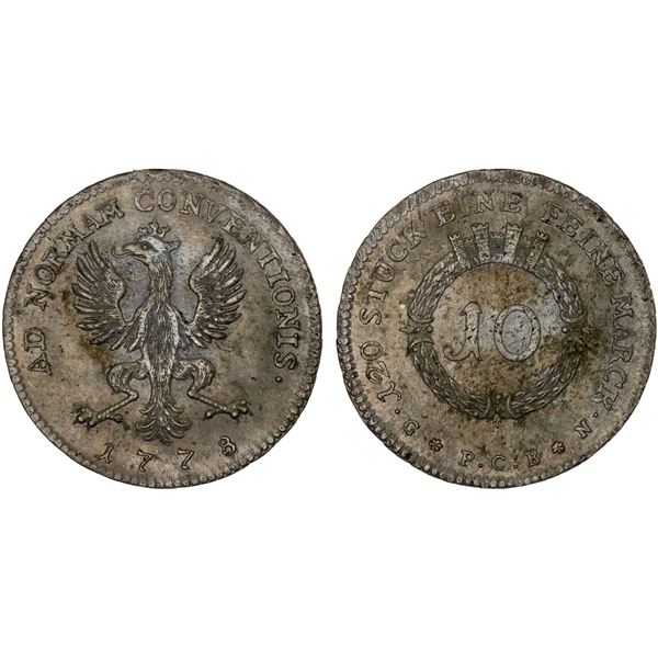 FRANKFURT AM MAIN: Free City, AR 10 kreuzer, 1778, AU